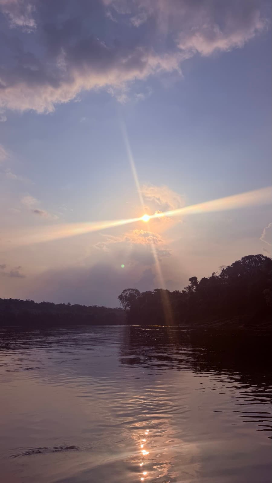 Sunset over the Amazon River